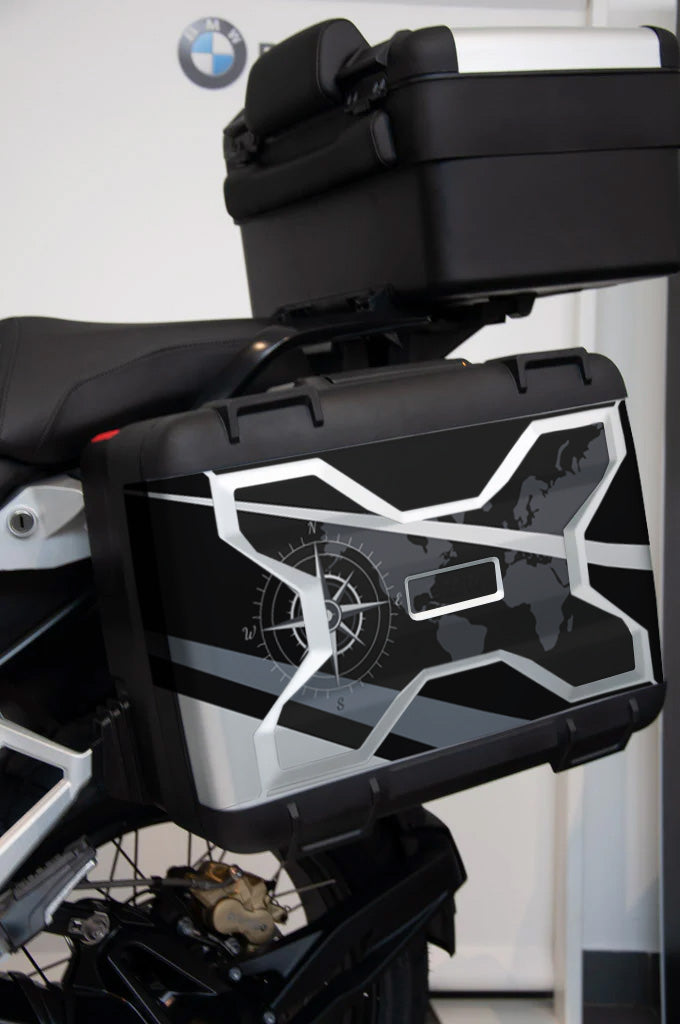 Triple Style Grey Sticker Kit for BMW R1250 GS Panniers