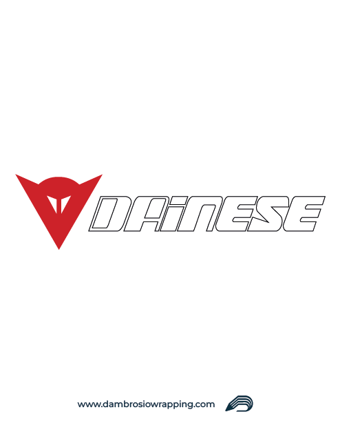 Adesivo Logo Completo Dainese - Rosso / Bianco