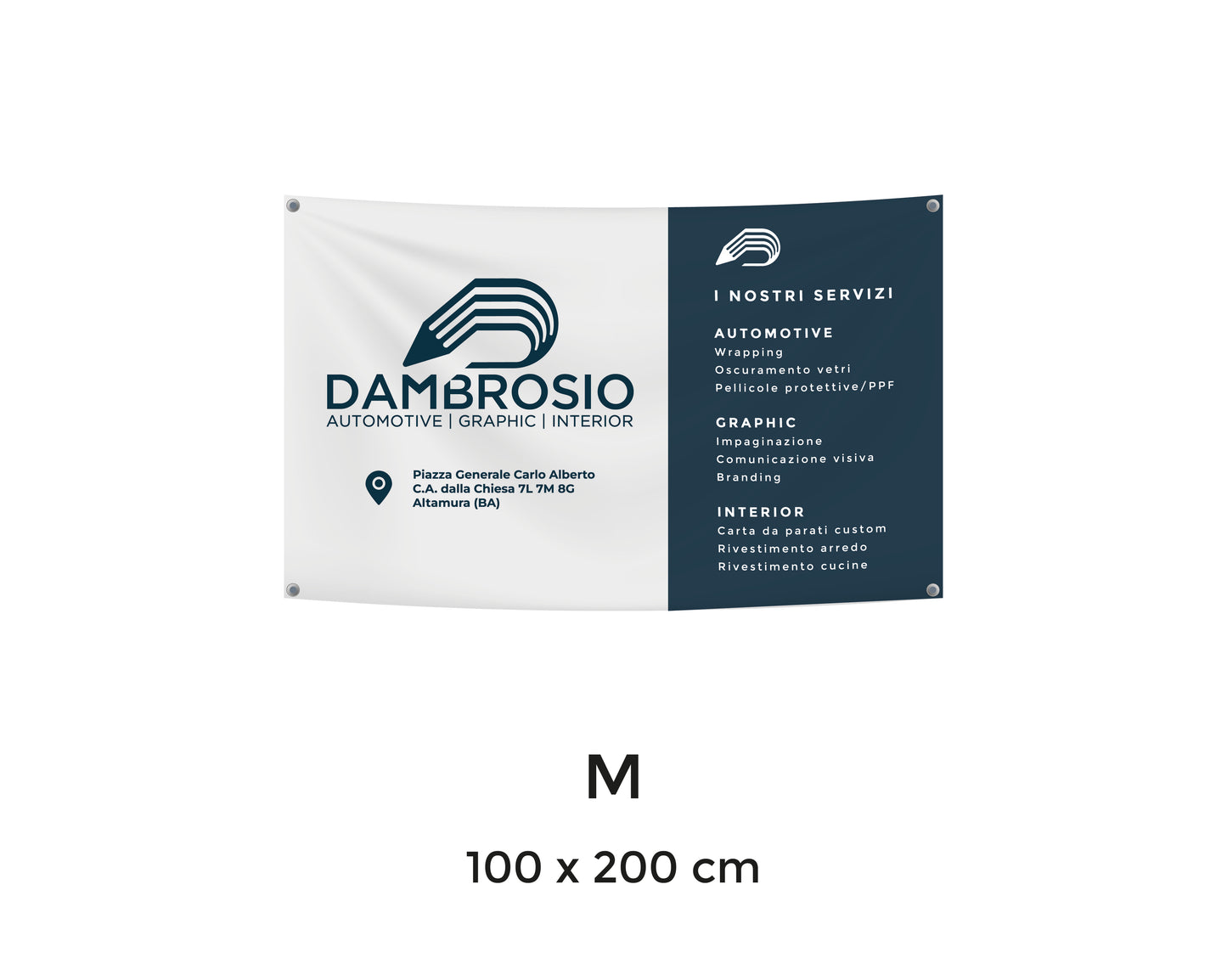 Striscione/Banner pubblicitario - 200 x 100 cm | 2 metri x 1 metro