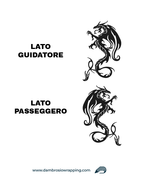 Kit 2 Adesivi per Laterale Camion - Drago Stilizzato