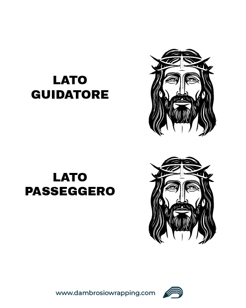 Kit 2 Adesivi per Laterale Camion - Gesù Stilizzato