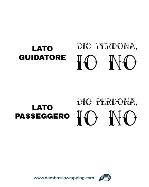 Kit 2 Adesivi per Laterale Camion - Dio Perdona, Io No