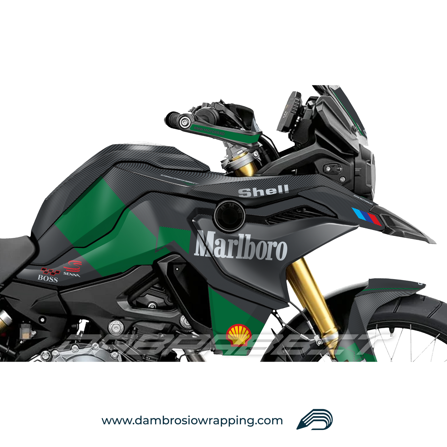 Kit Grafiche Adesivi Carene Marlboro - BMW F850GS/F750/F800GS (2017~) - (MBL-GR)