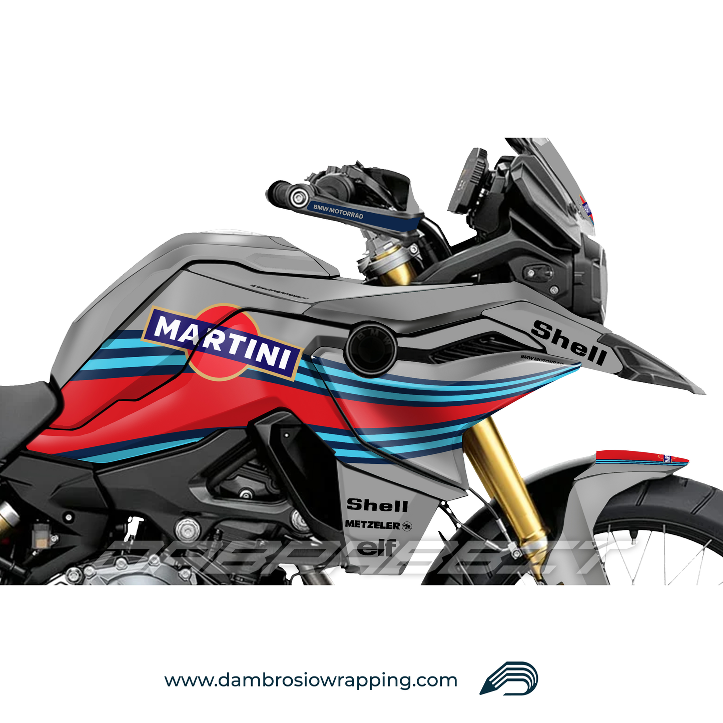 Martini Racing Fairing Graphics Kit - BMW F850GS/F750/F800GS (2017~) - (MTN-G)