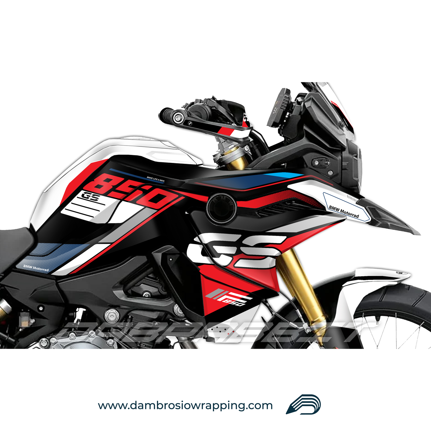 Kit Grafiche Adesivi Carene - BMW F850GS/F750/F800GS (2017~) - (TRP-WR)