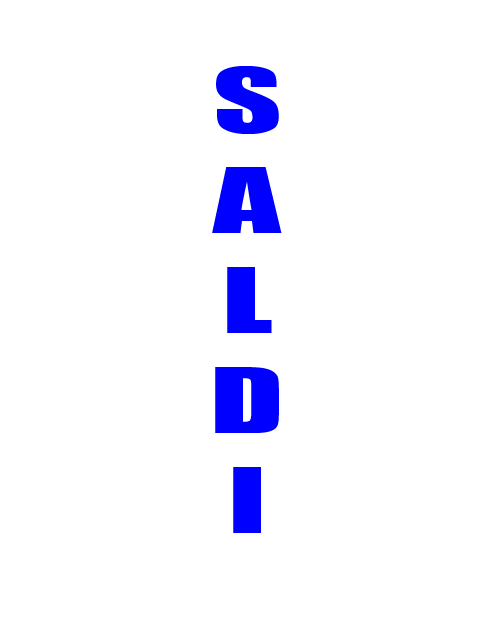 Adesivo scritta "Saldi" in verticale