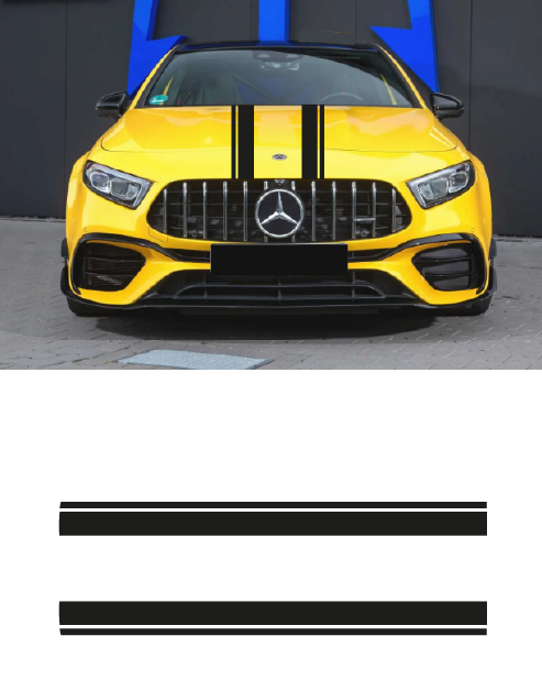 AMG bonnet sticker kit compatible with Mercedes A-Class