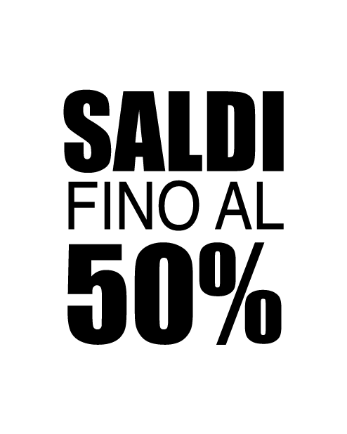 Adesivo scritta "Saldi fino al 50%"
