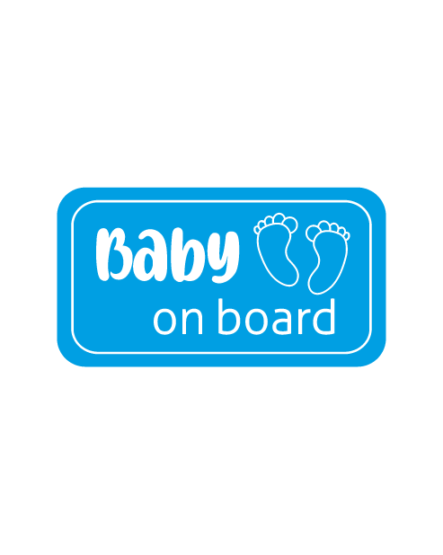 Adesivo "Baby on Board" con riquadro e piedini
