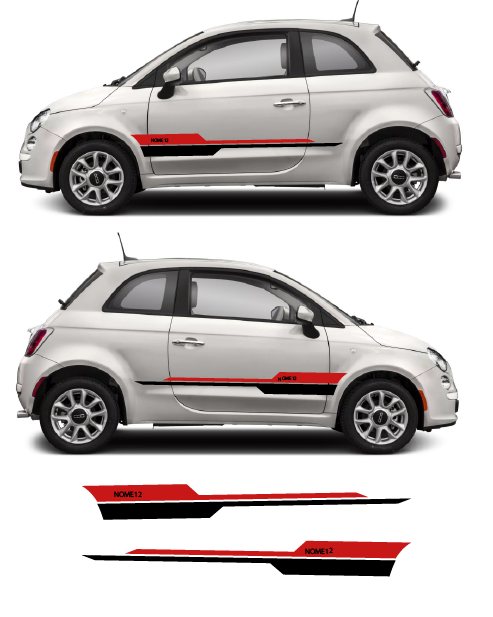 Fiat 500 Sports Bands with Personalized Name/Number
