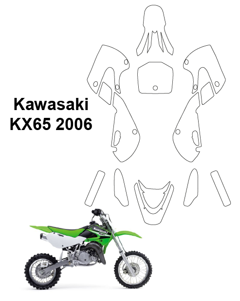 Custom Fairing Graphics Kit for Kawakai KX65 - 2006