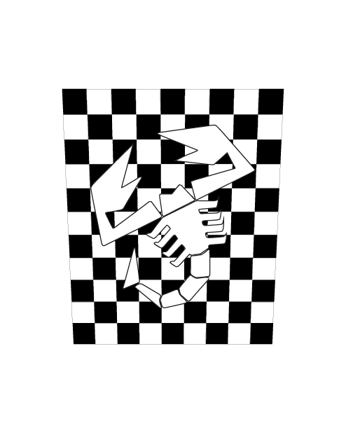 Abarth Roof Sticker Checkerboard Kit - White/Black