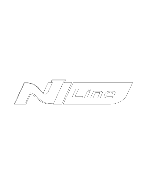 Hyundai "N Line" Logo Sticker - White
