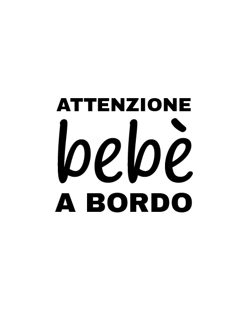 Adesivo scritta "Attenzione bebè a bordo"