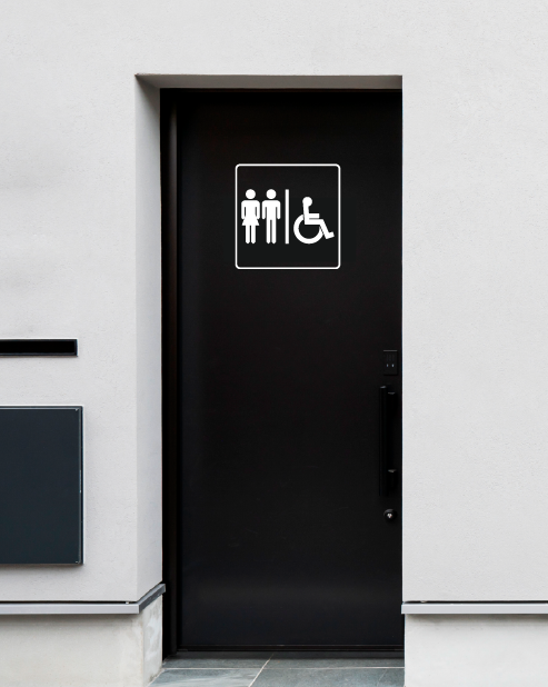 Adesivo servizi igienici completo con contorno