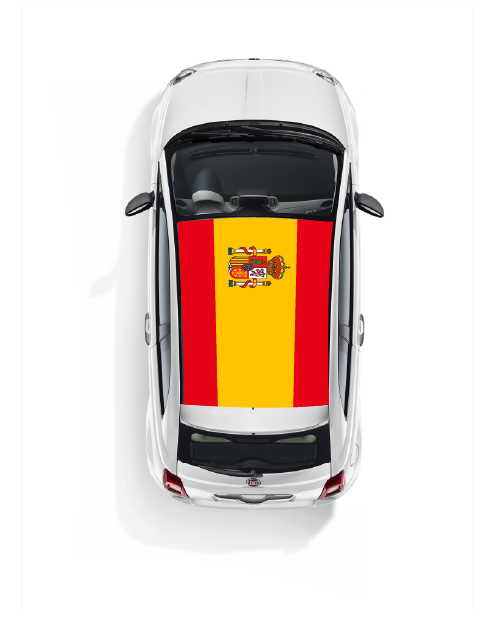 Fiat 500 Roof Sticker Kit - Spanish Flag