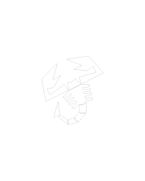Abarth White Scorpion Logo Sticker