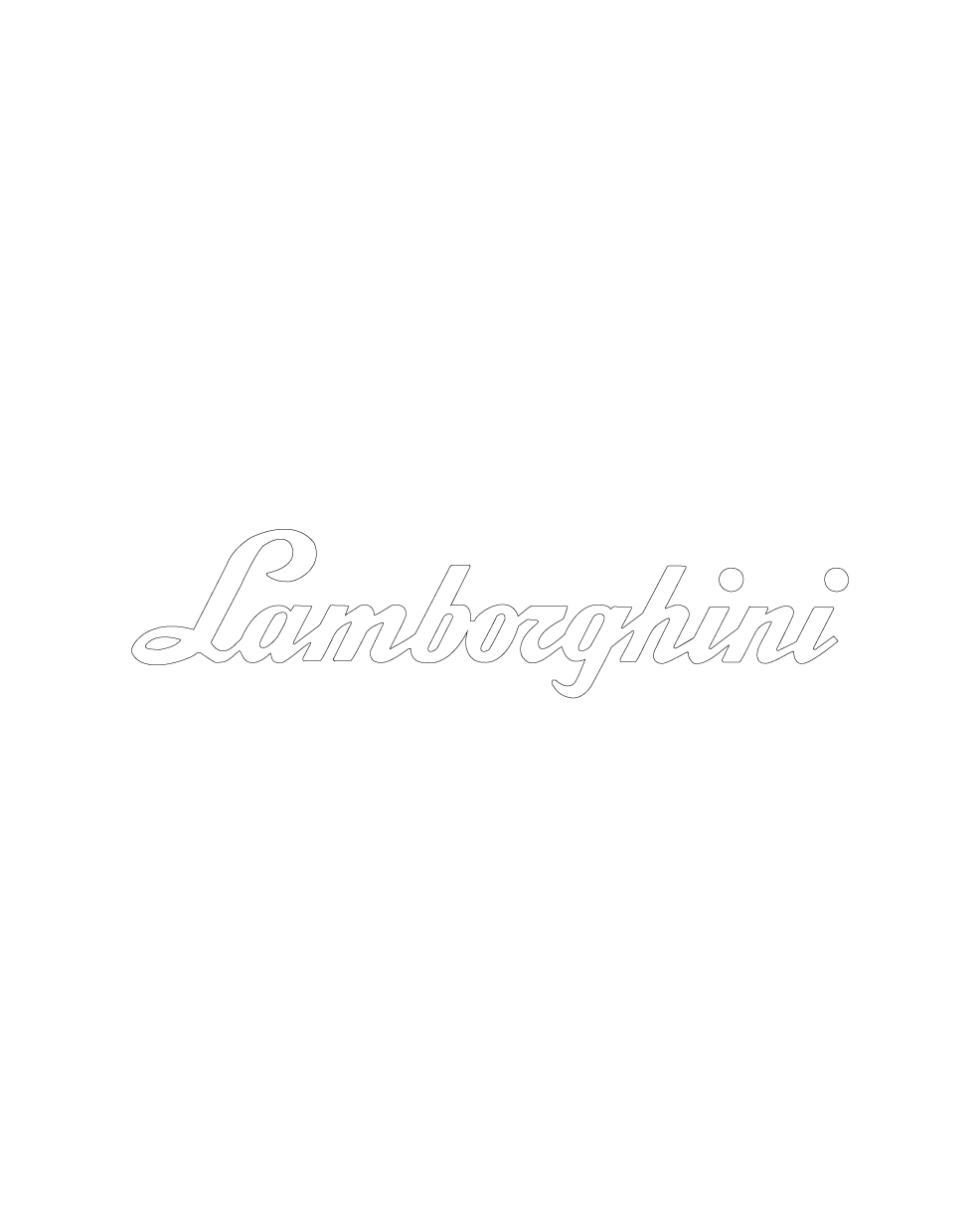 Adesivo Scritta Lamborghini - Bianco