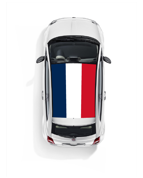 Fiat 500 Roof Sticker Kit - French Flag