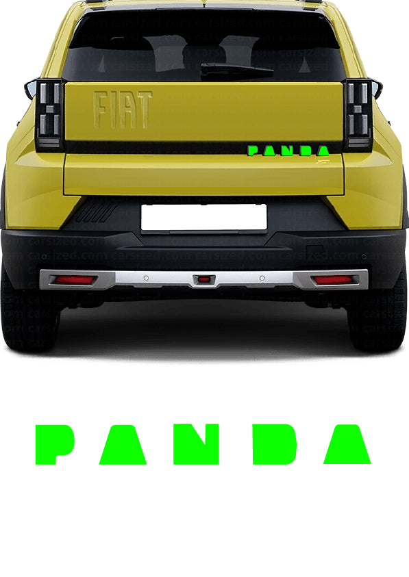 Kit Adesivi Fiat Lettere Scritte "PANDA" Grande Panda 2025 per Retro Cofano Basso