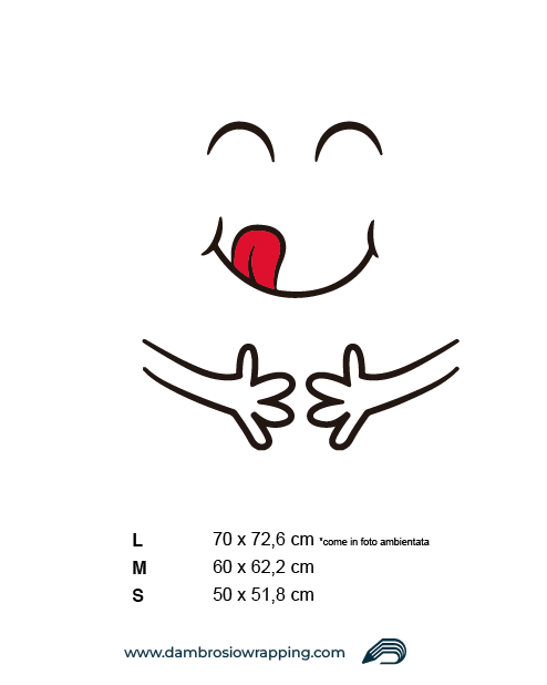 Adesivo per frigorifero - Faccia Affamata con Abbraccio