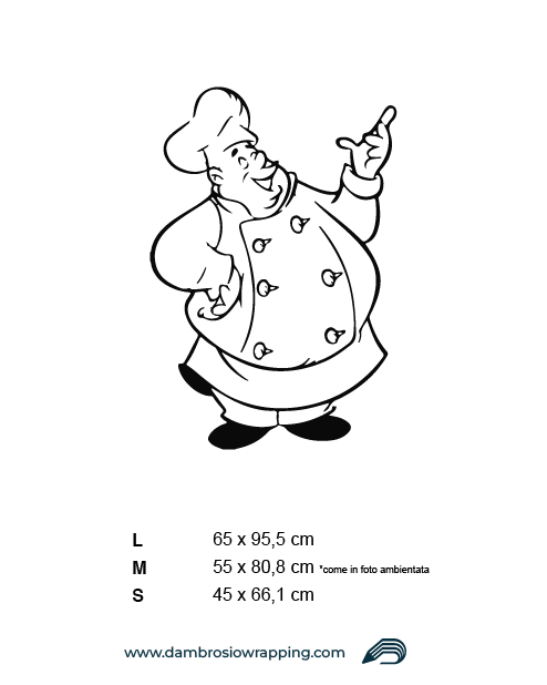 Adesivo per frigorifero - Chef Stilizzato
