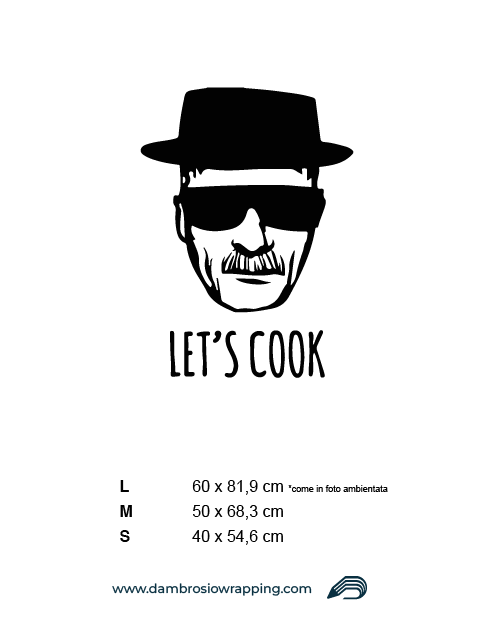 Adesivo per frigorifero - "Let's Cook / Andiamo a cucinare" con Volto