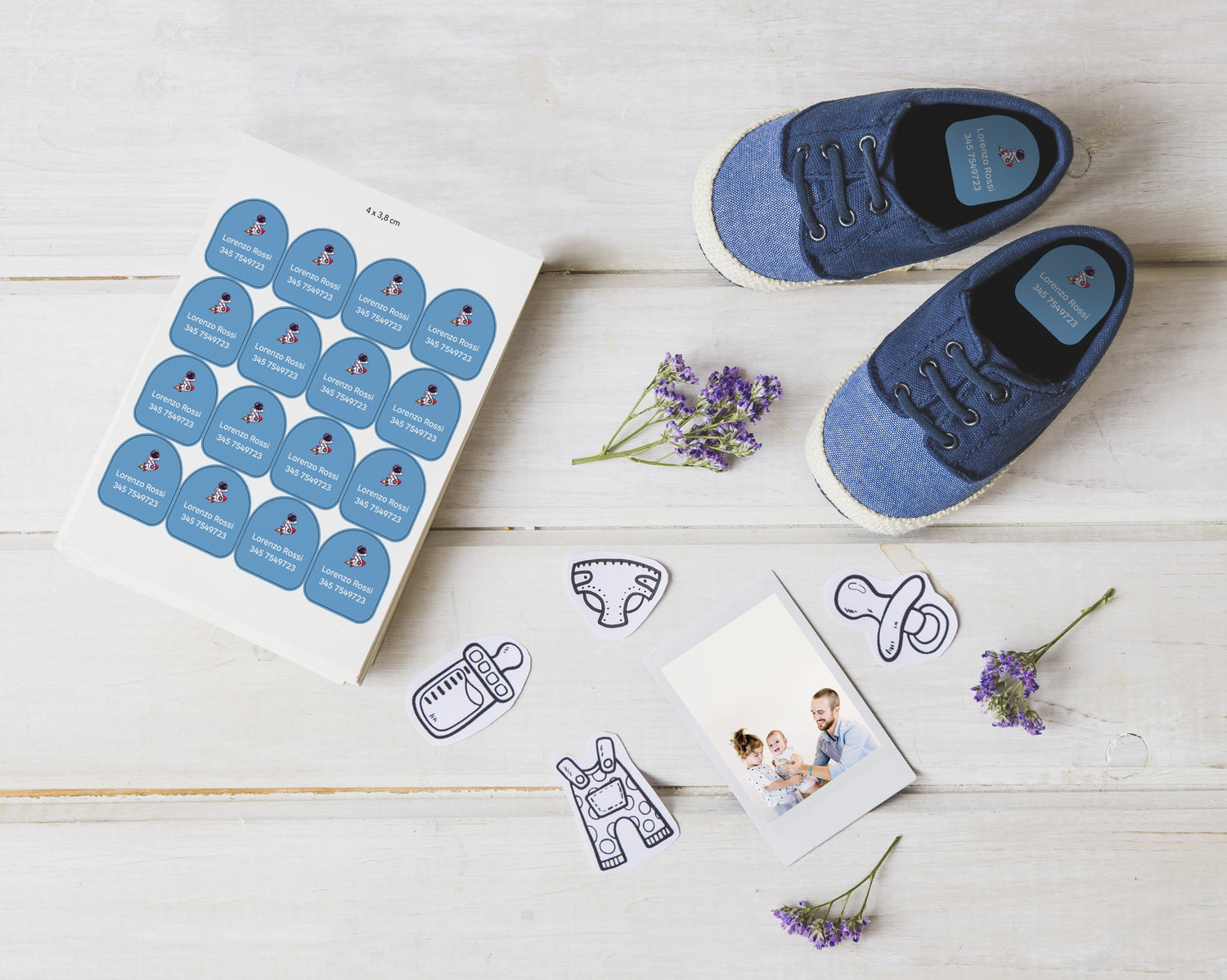 Etichette adesive per scarpe bambini