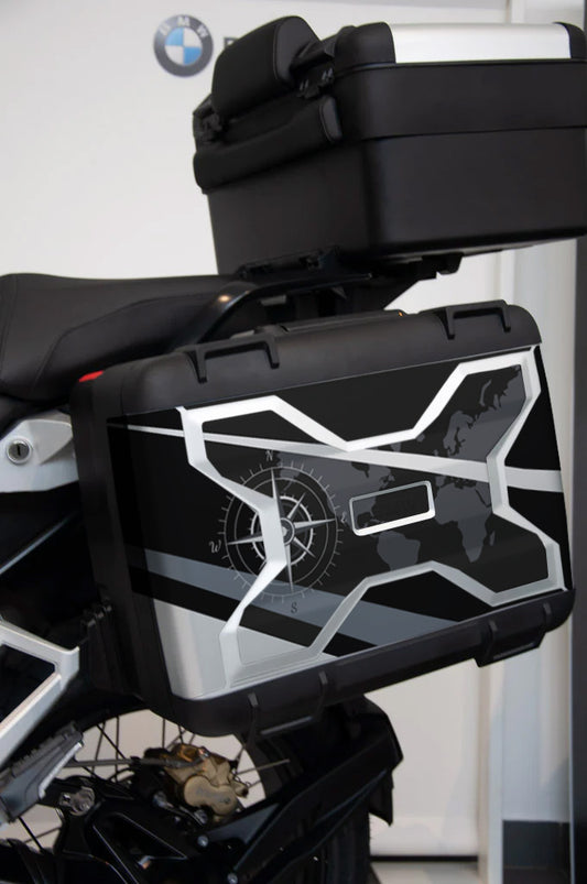 Kit Adesivi Stile Triplo Grigio per Valigie BMW R1250 GS