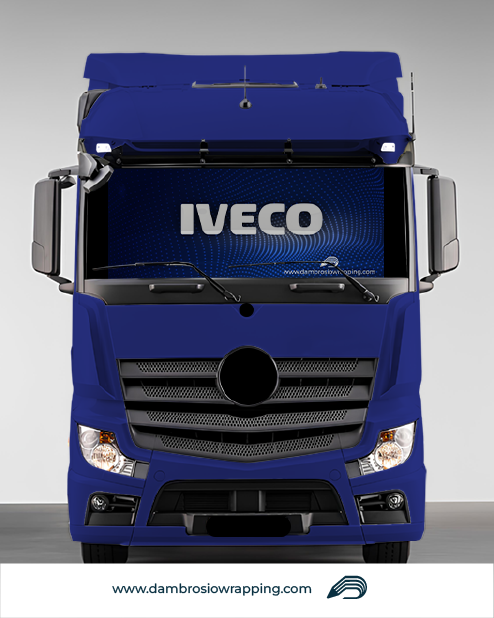 Tenda a rullo oscurante - IVECO Tridimensionale blu