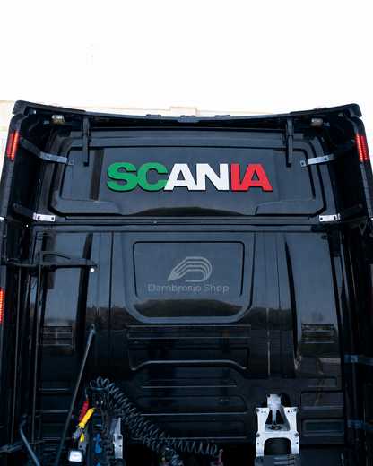 Adesivo Scritta "Scania" per Retro Cabina Posteriore Camion - Tricolore Bandiera Italia
