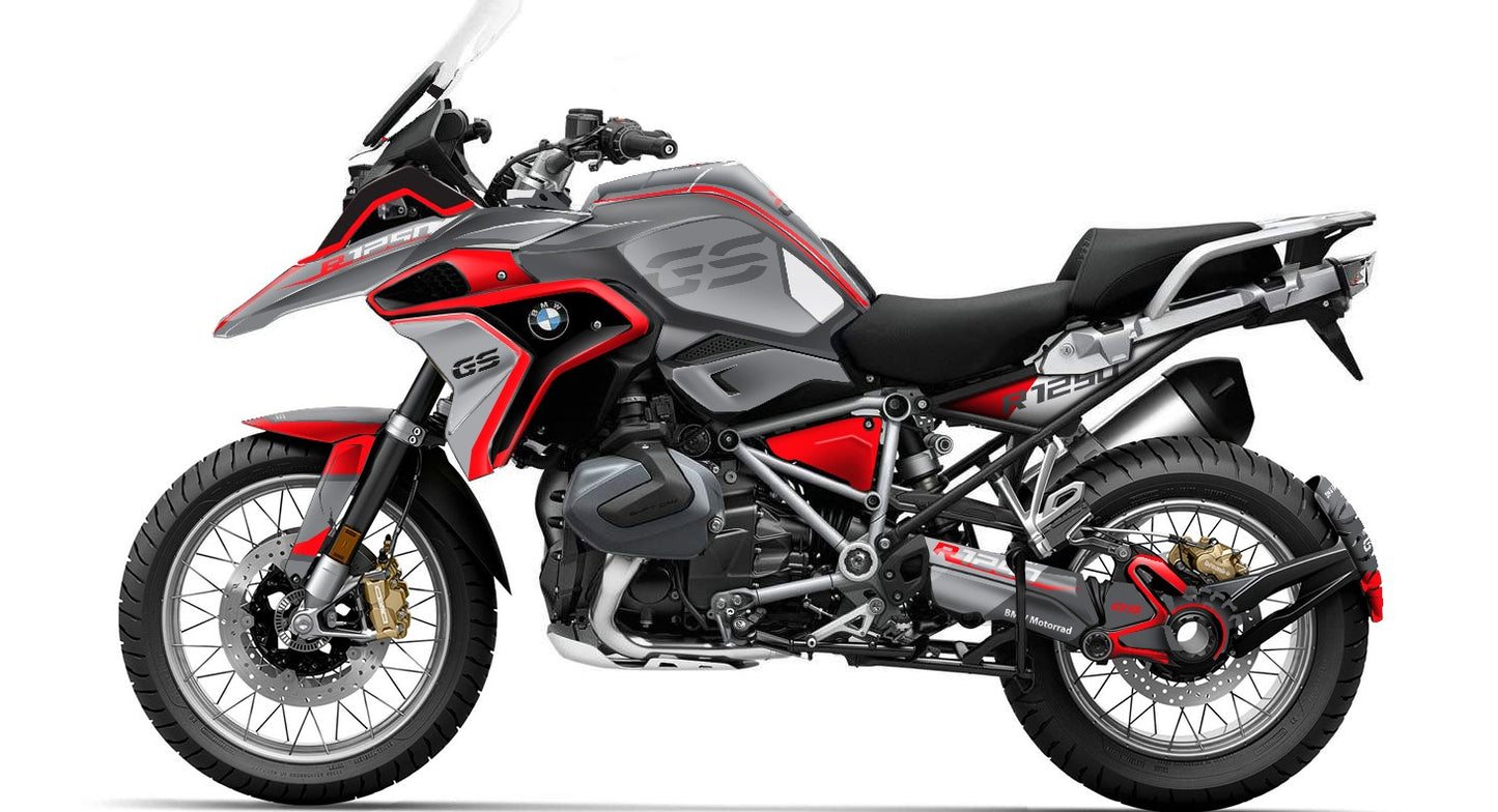 Kit Grafiche Adesivi Carene - BMW R1200/R1250GS (2017~2025) - (GR-GR)