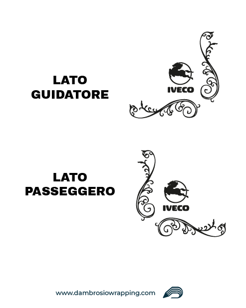 Kit 2 Adesivi per Finestrini Camion - Iveco Con Cavallino
