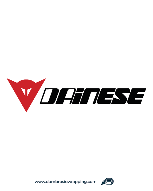Adesivo Logo Completo Dainese - Rosso / Nero
