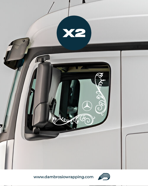 Kit 2 Adesivi per Finestrini Camion - Mercedes