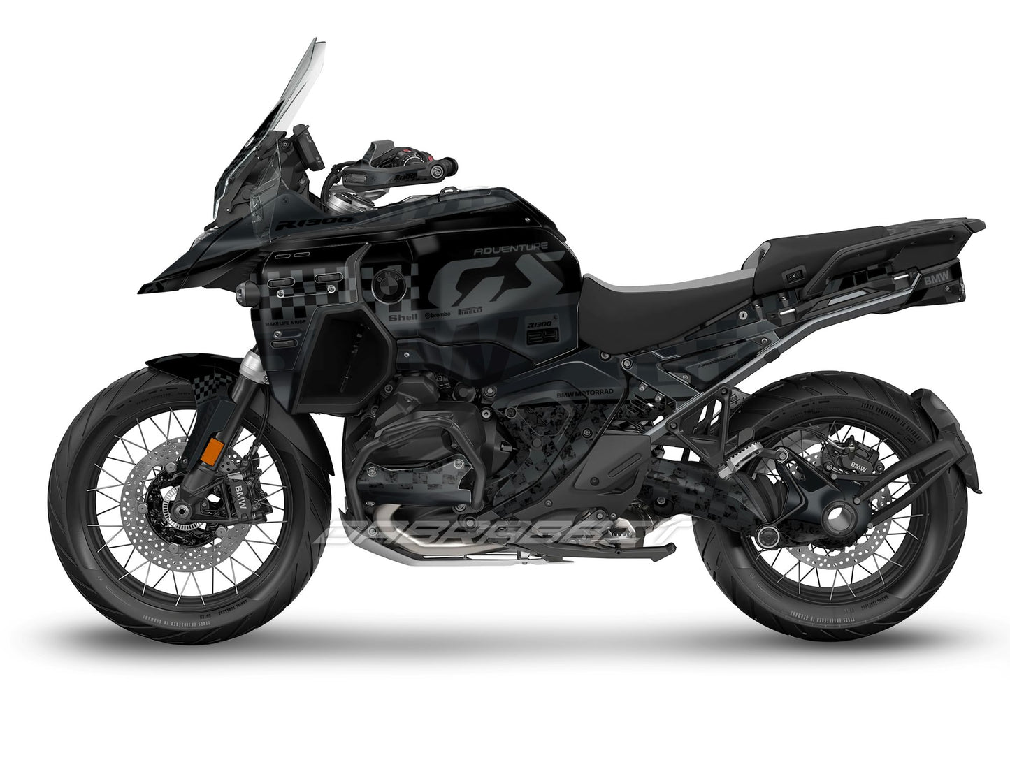 Kit Grafiche Adesivi Carene - BMW R1300GS ADV (2024~) - (CHKR-BG)