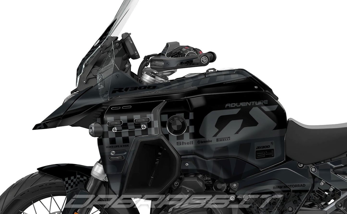 Kit Grafiche Adesivi Carene - BMW R1300GS ADV (2024~) - (CHKR-BG)
