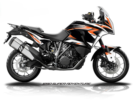 Kit Grafiche Adesivi Carene - KTM 1290 Super Adventure (2017~2020) - (RF-BW)