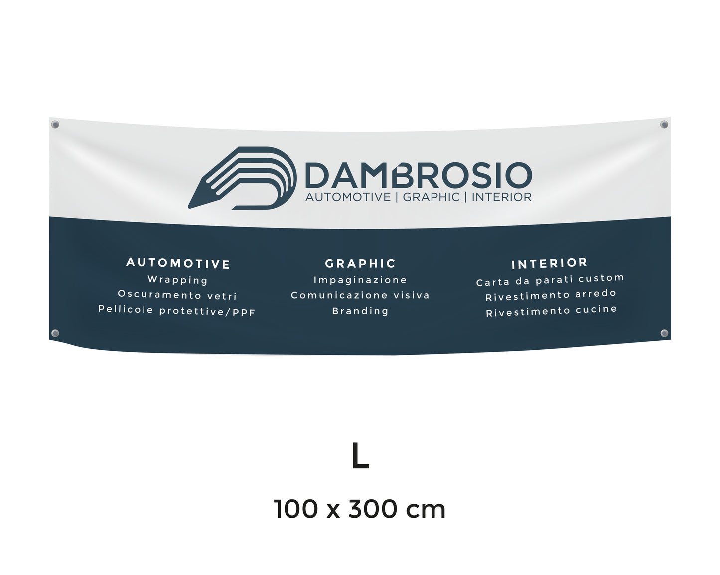 Striscione/Banner pubblicitario - 300 x 100 cm | 3 metri x 1 metro