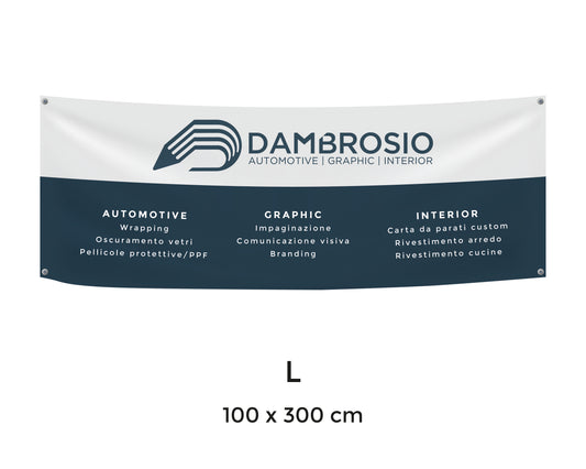 Striscione/Banner pubblicitario - 300 x 100 cm | 3 metri x 1 metro