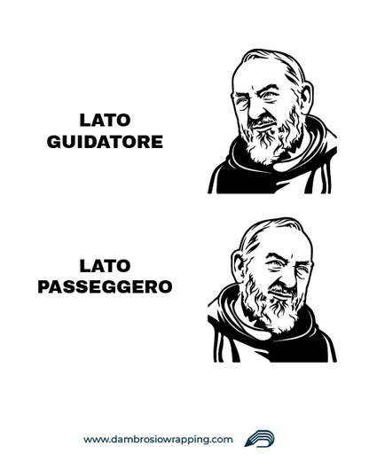 Stylized Padre Pio Truck Windshield Sticker
