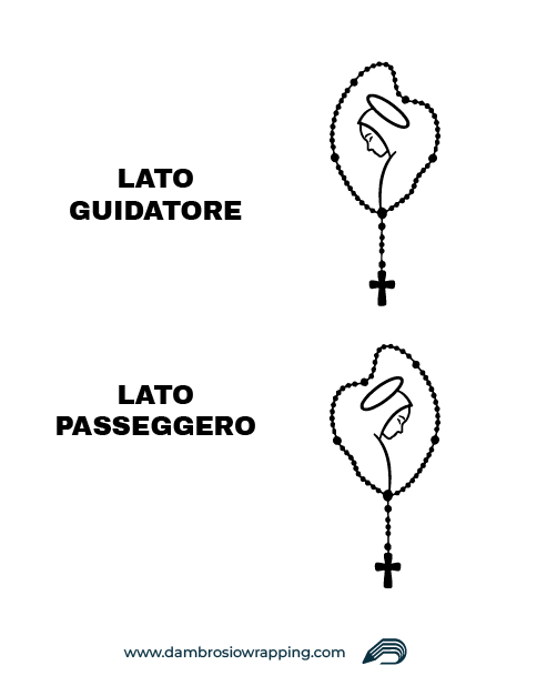 Adesivo per Parabrezza Frontale Camion - Rosario con Maria