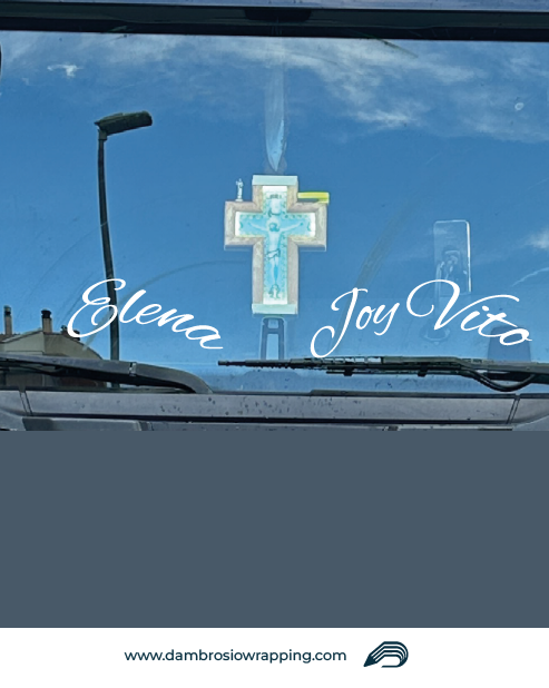 Adesivo Scritta Curva "Nome Personalizzato" per Parabrezza Anteriore Camion