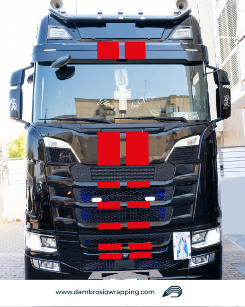 Kit 2 Fasce Adesive per Frontale Camion - Rosso