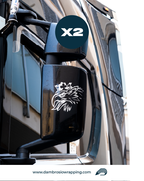 Kit 2 Adesivi per Specchietti Camion - Grifone Scania