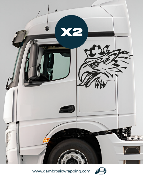 Kit 2 Adesivi per Laterale Camion - Aquila per Scania