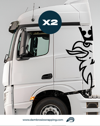 Kit 2 Adesivi per Laterale Camion - Aquila Stilizzata per Scania
