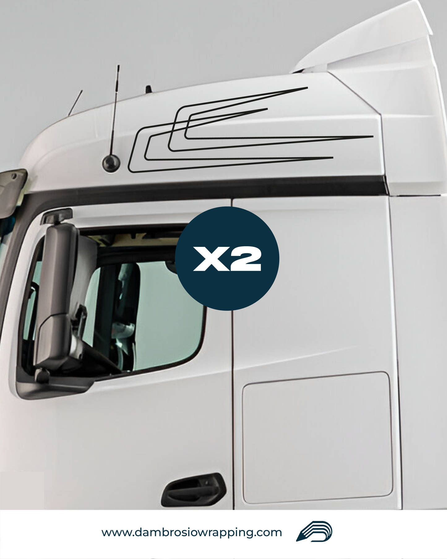 Kit 2 Adesivi per Laterale Camion - Frecce Superiori