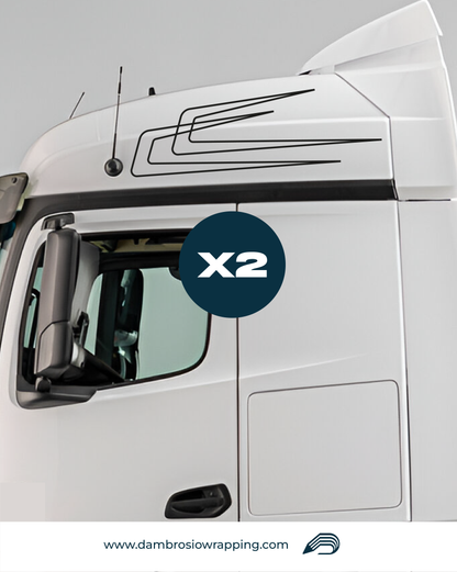 Kit 2 Adesivi per Laterale Camion - Frecce Superiori