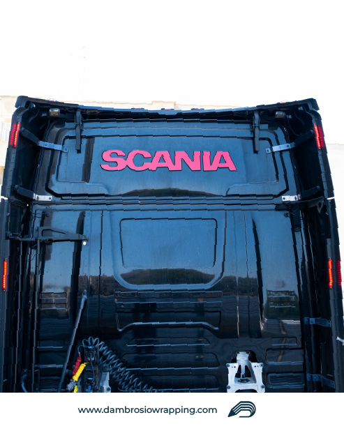 Adesivo Scritta "Scania" per Cabina Posteriore Camion